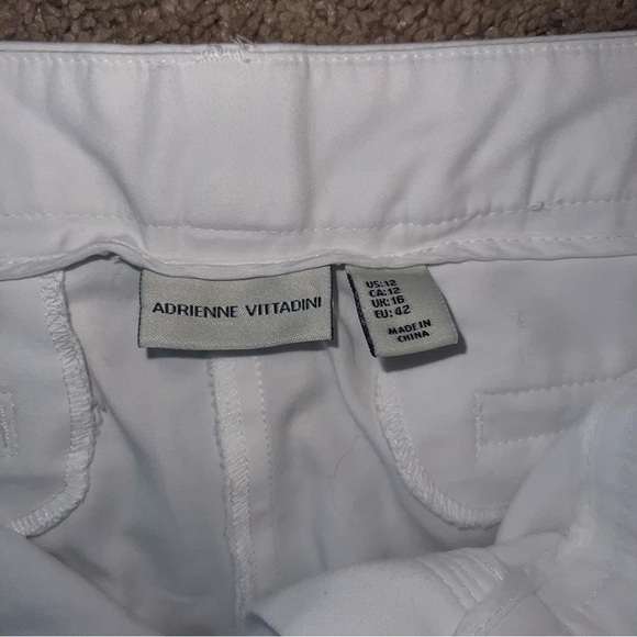 Adrienne Vittadini White Cropped Chinos Size 12 - Picture 5 of 8